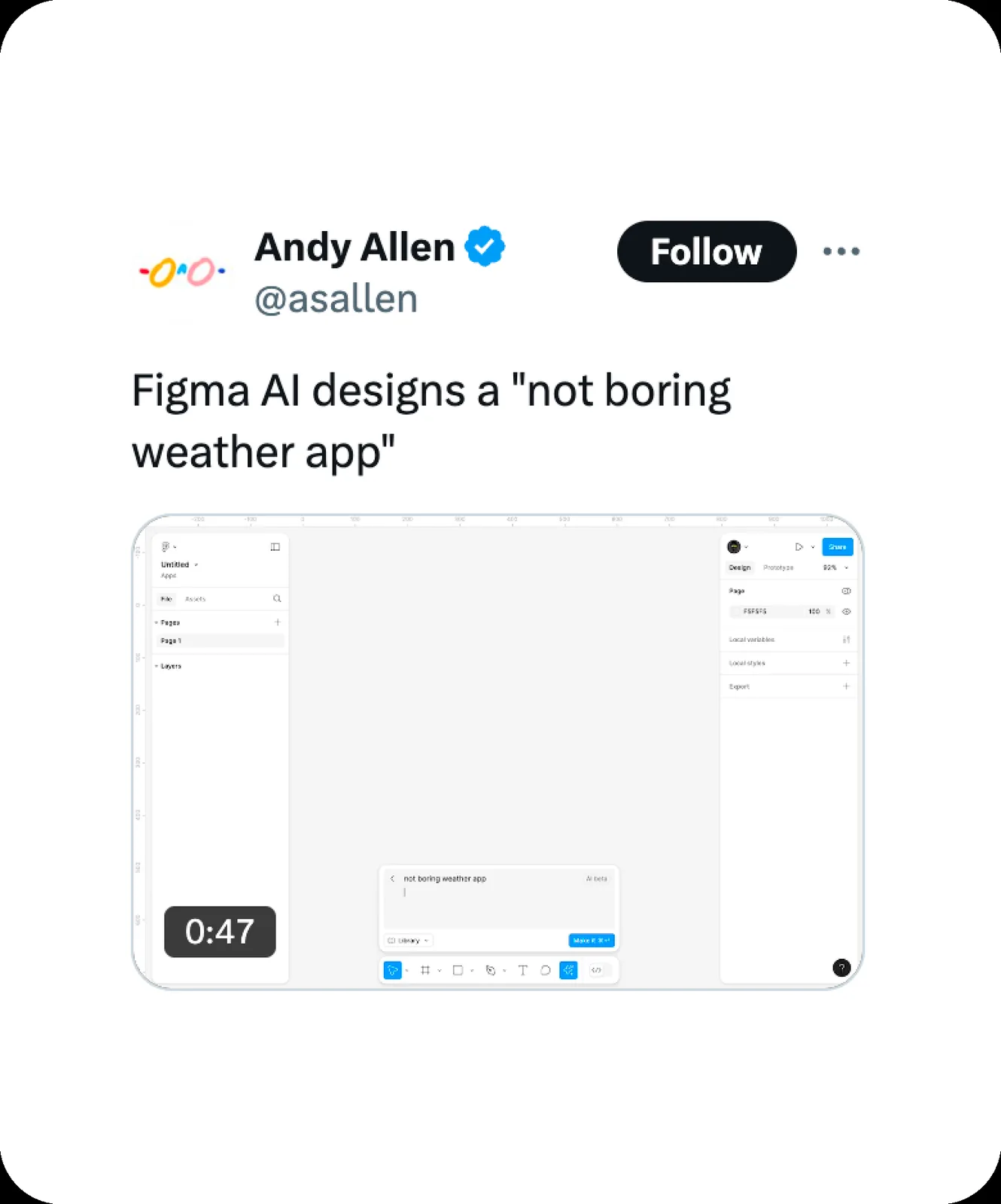 The demo he posted